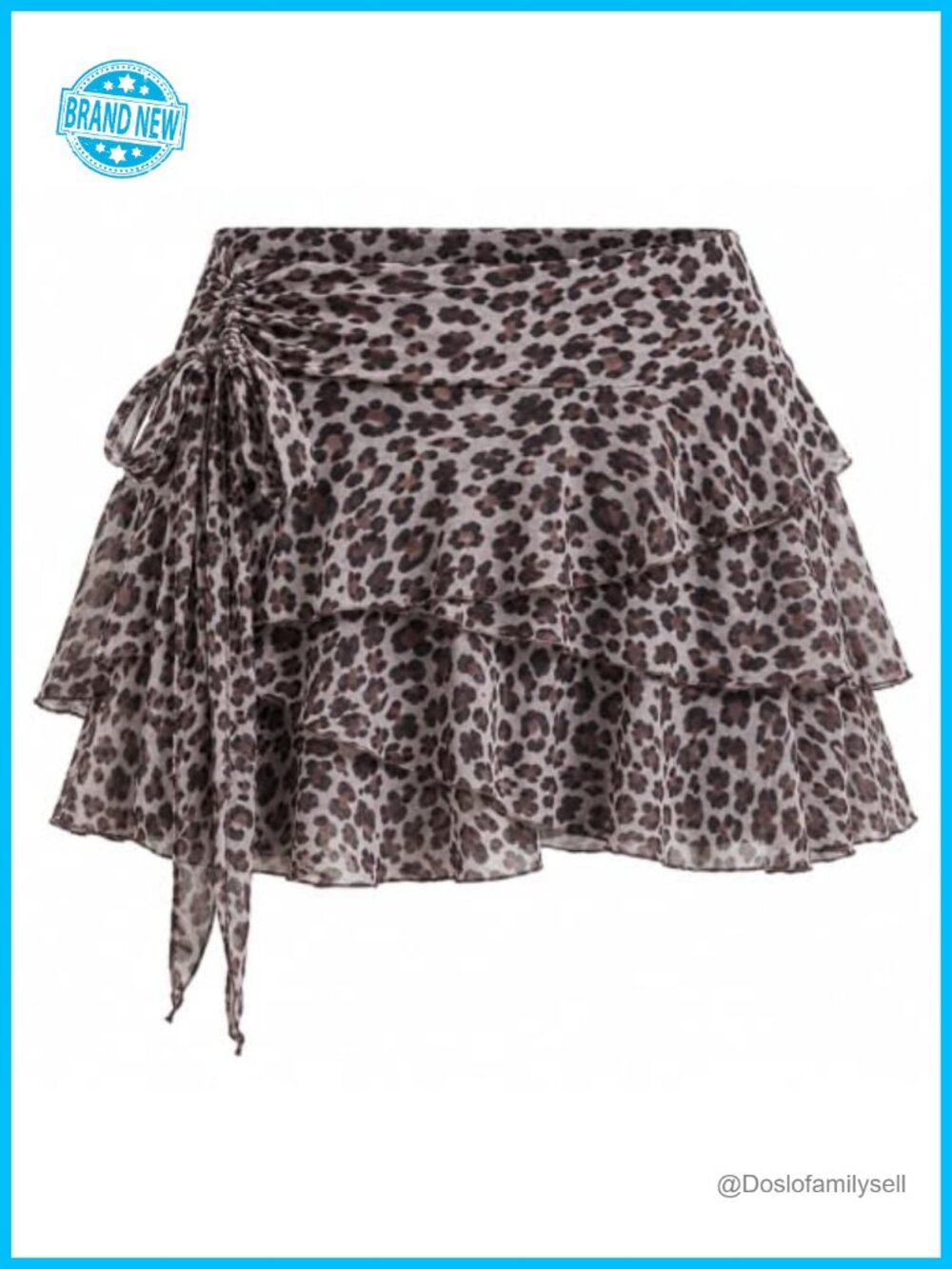 Womens Ruffle Mini Skirt with Shorts Mesh Flowy Tiered Drawstring Casual